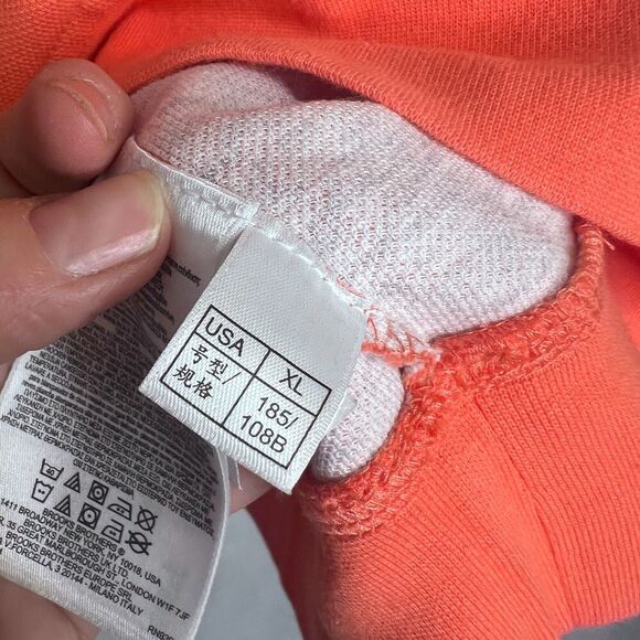Brooks Brothers Peach Orange 1/4 Zip Long Sleeve Pullover Cotton Blend Sz XL - Picture 5 of 9